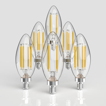Vintage Non-Dimmable C35-4W LED Edison Glass Bulbs with E12 Base - JONATHAN Y
